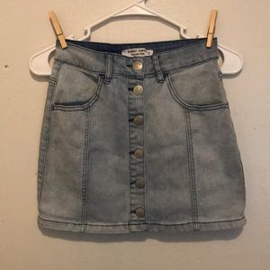 White wash button down mini skirt